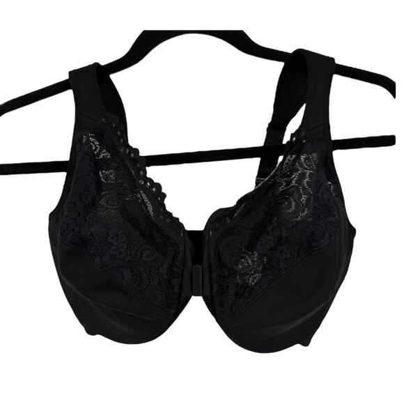 Glamorise Bra 1245 Wonderwire front close underwire black size 34G - Picture 2 of 7